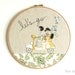 Embroidery Hoop Art - 'Let's go' Textile illustration in yellow & green - large 10" hoop