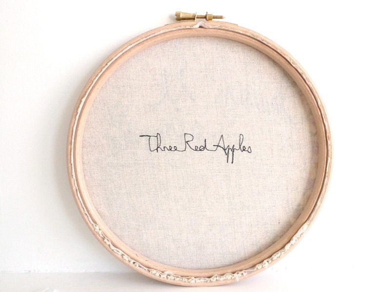 Embroidery Hoop Art - 'Off to see the world' Textile illustration of a French 2CV car in blue & green - 8" hoop