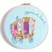 Embroidery Hoop Art - 'Gypsies at Heart' Whimsical Textile Art in turquoise & purple - 8" hoop