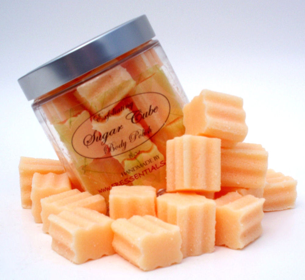 Sugar Scrub Exfoliating Solid Sugar Cube Body Polish 8 oz Jar Pink Grapefruit  (Vegan Friendly)