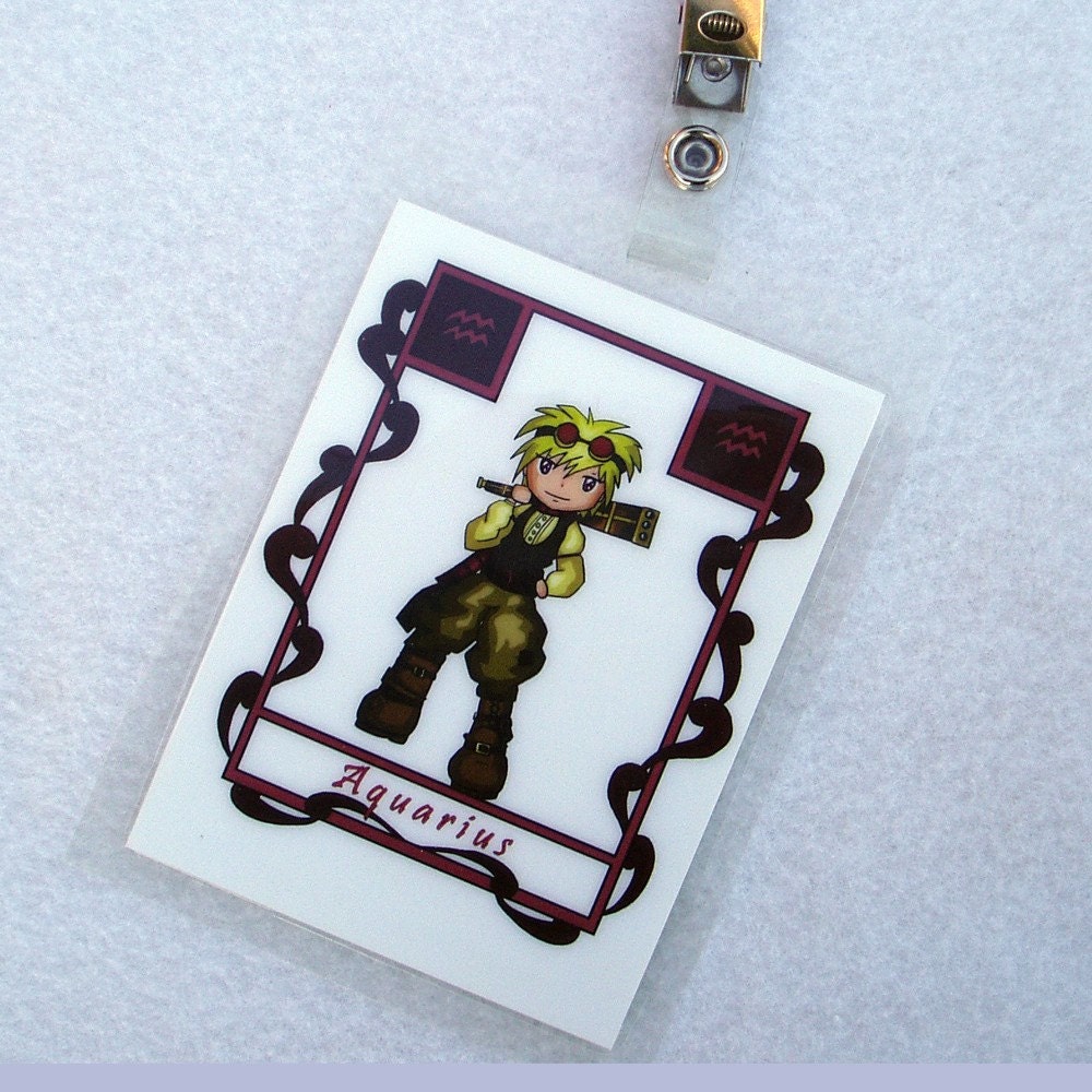 Aquarius Chibi - Zodiac Badge