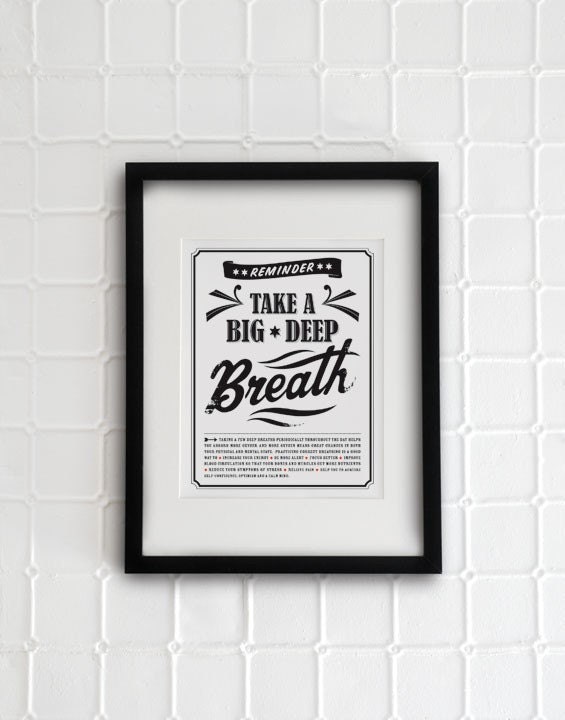 Take a big, deep breath 8.5x11- vintage collection