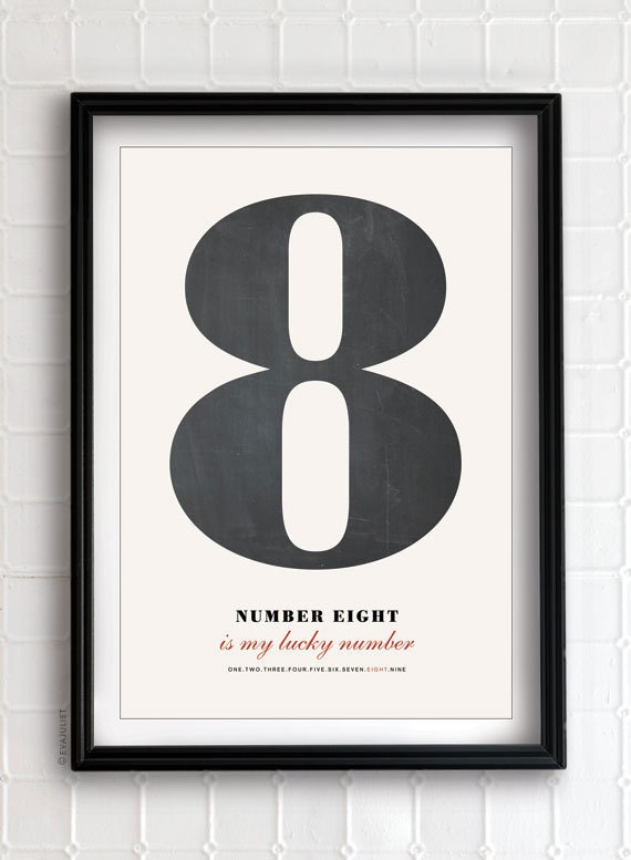 Pick a number - Personalized Number Poster art print - 13"x19"