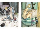 fictional girls postcard set