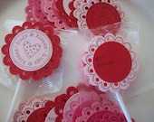 Hugs and Kisses Lollipop or Candy Valentines - Set of 12
