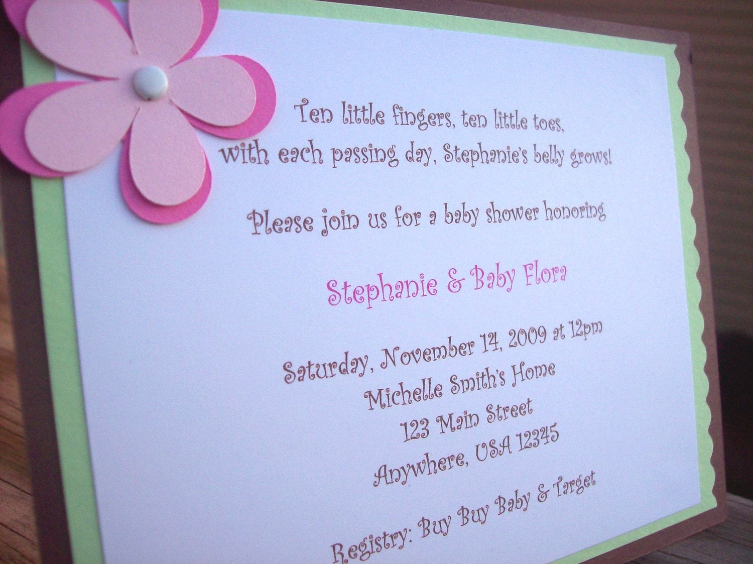 Baby Shower Invitations or Baby Announcements - Set of 8