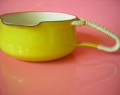 Sale Was 45.00 - Little Sweetheart - Vintage Dansk Denmark IHQ Enameled Quistgaard Yellow Butter Sauce Pan- Perfect