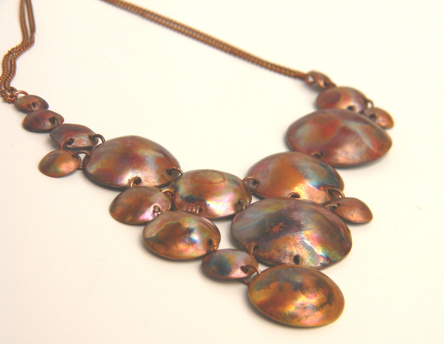 Rainbow Fire Painted Soda Bubbles Necklace
