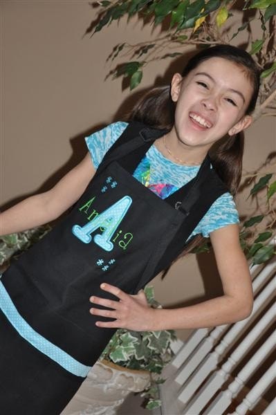 Personalized Embroidered Adult Junior teen Applique Apron Flowers Mommy Teacher GIFT
