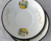 Vintage Set of Two TrEs Rococo Enamel Saucers