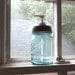 Vintage Pint Mason Jar Soap Dispenser with a reproduction zinc lid pump