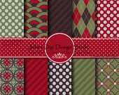 Digital Paper Pack - A Mid Winter Christmas Collection - 10 Digital Papers - 12x12 300DPI