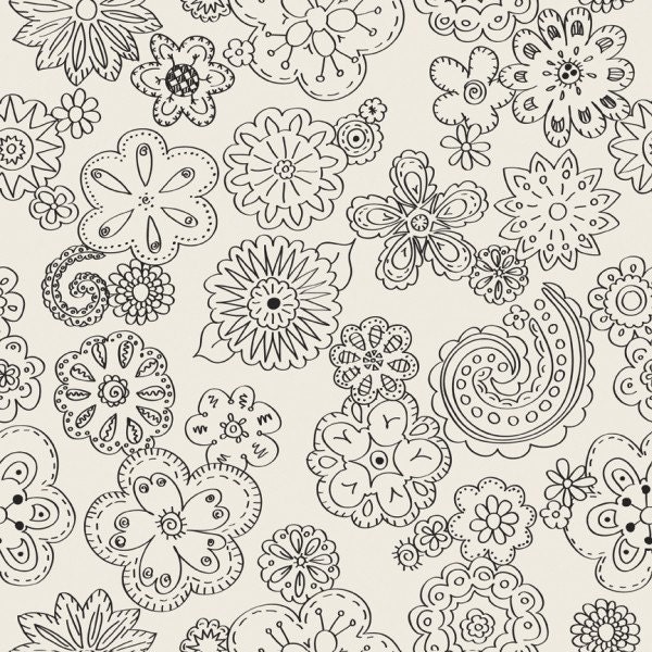 Color Me Collection by Fine Lines - 1 Yard Allover Flower