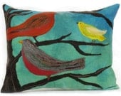 Needlefelt Bird Pillow: Ecochic Bird Party