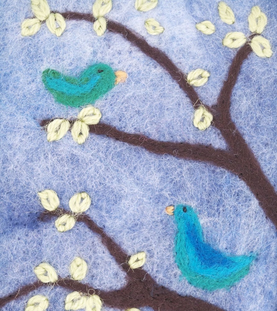 Needle Felt and Embroidered Wall Art: Glenn Ellen Afternoon