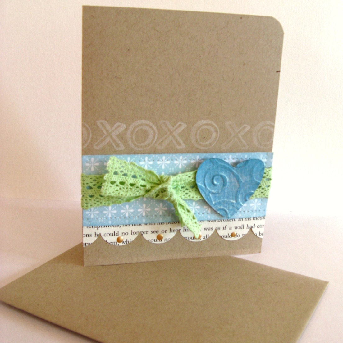 Handmade Greeting Card - Hugs and Kisses - Love You