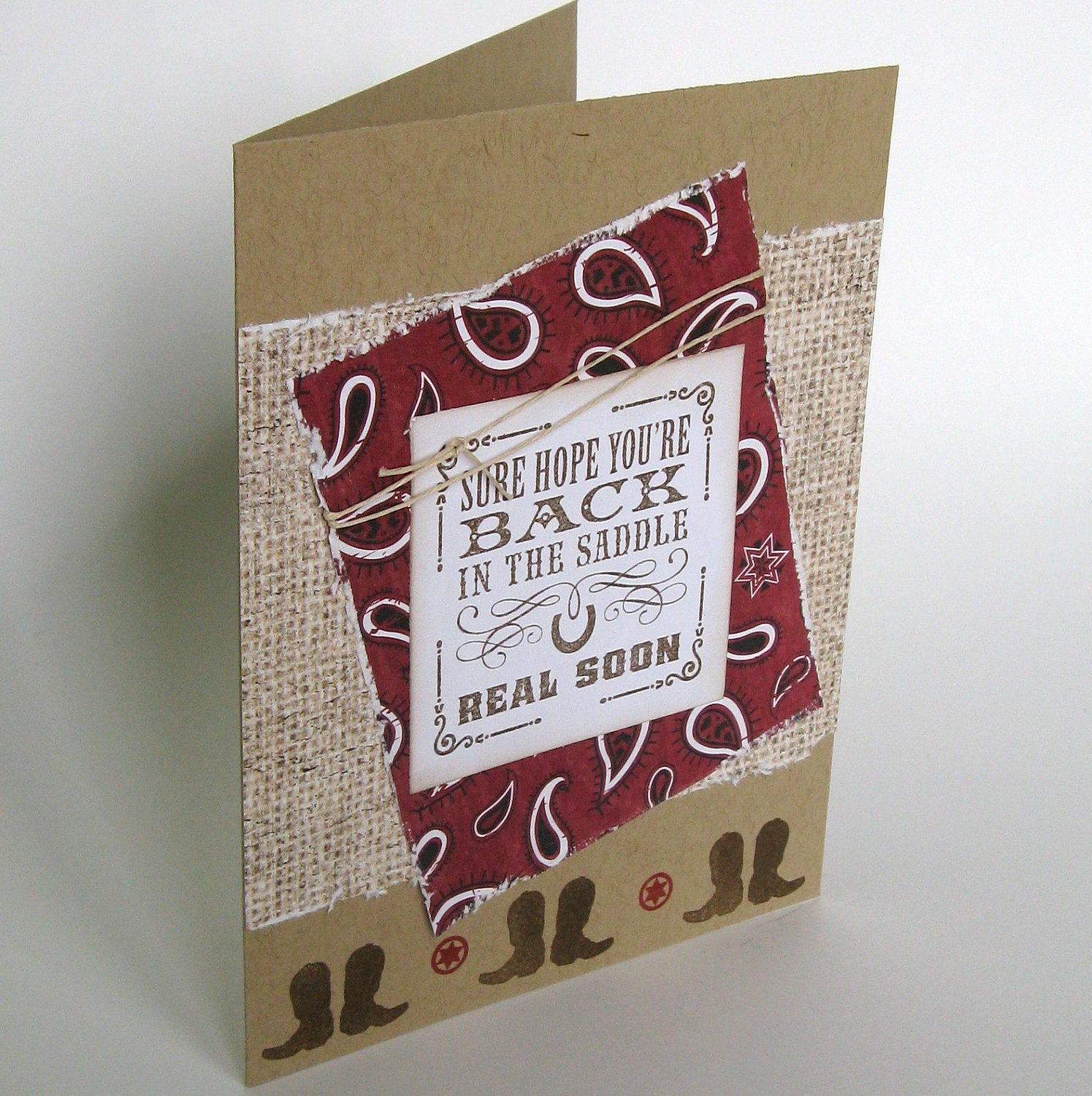 Back in the Saddle Get Well Soon Card - Western Style
