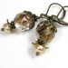 Czech, Freshwater Pearl, Vintage Style Earrings