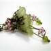 Pink and Green Dangle Earrings, Lucite Flowers, Swarovski Crystal Jewelry, Antique Brass Earrings, Vintage Style Jewelry