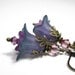 Lavender Blue, Teal, Crystal Flower Earrings