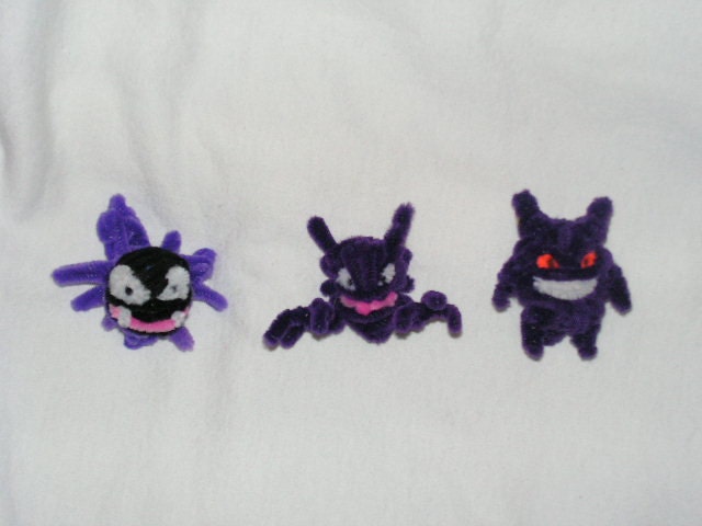Fuzzy Figures - Gastly, Haunter, and Gengar