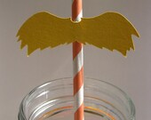 25 Dr Seuss Inspired Lorax Mustache Straws
