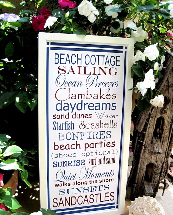 Subway Art Sign Beach Typography Print 10x20