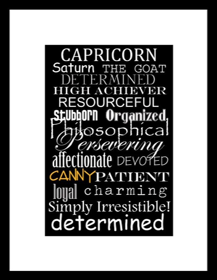 Subway Sign Art Capricorn Zodiac Typography Print 5x7