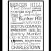 Subway Sign Art Boston Destination Typography Print 5x7 in an 8x10 mat