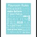 Playroom Rules Subway Sign Art Typography Print 8x10 in an 11x14 white mat