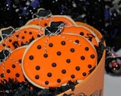 Black Polka Dotted Pumpkin Decorated Sugar Cookies (12)