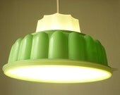 Mint Green TUPPERLIGHT - Vintage Tupperware Jell-O Mold Hanging Lighting Fixture -  Upcycled Pendant Light - Eco Friendly BootsNGus Design