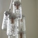 Dazzling Diamonds Mason Jar Chandelier - Mason Jar Light Pint Sized Quilted Ball Swag Light - Upcycled Rustic Eco Friendly BootsNGus Design