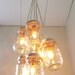 Day Glow - Mason Jar Chandelier Hanging Pendant Lighting Fixture - Rustic Industrial UpCycled Repurposed BootsNGus Lamp Design
