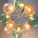 Western Wear Wagon Wheel - Clear and Ocean Blue Quart Sized Mason Jar Chandelier Light - Upcycled Lighting Fixture Lights Lake House