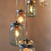 Waterfall Spiral Mason Jar Chandelier - Swag Lamp Handcrafted Upcycled Eco Friendly BootsNGus Hanging Pendant Fixture