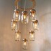 Valentines Day Heart Shaped Mason Jar Chandelier Light - Romantic Wedding Swag Lighting Fixture - Rustic Industrial BootsNGus Lamp Design