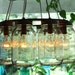 Mason Jar Chandelier - Mason Jar Light - WAGON WHEEL - Industrial Swag - Handcrafted Upcycled BootsNGus Hanging Pendant Lighting Fixture