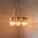 WAGON WHEEL Mason Jar Chandelier - Mason Jar Light - Industrial Swag - Handcrafted Upcycled BootsNGus Hanging Pendant Lighting Fixture