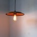 Hazelnut Halo - Vintage Ceramic Groovy Daisies Hanging Pendant Platter Light - OOAK UpCycled Shade - BootsNGus Lighting Fixture