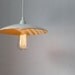 Cha Cha - Sunny Mustard Yellow White Striped Arizona Canonsburg Pottery Ceramic Plate Pendant Lamp Shade - OOAK UpCycled BootsNGus Lighting