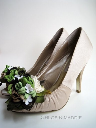 LETA Handmade earthy floral bouquet shoe clips, weddings, special occasions