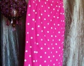 Hot Pink Pencil skirt - an eighties polka dotted wonder