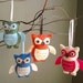 Adopt a Friendly Owl or Tree - Felt Plush Softie or Hanging Ornament (Custom Colors Available)