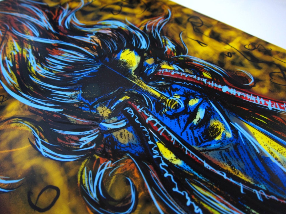 Intense Blue Anxiety 4 x 9" Digital Art Print (10.2 x 22.9 cm)