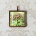 French Garden Photo Pendant - Monets Garden, Giverny - Wearable Art - Square Antiqued Copper Charm - Photo Jewelry