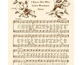 I KNOW NOT WHY GOD'S WONDROUS GRACE --- 8 x 10 Antique Hymn Art Print