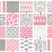 YOU DESIGN Custom 3 piece Crib Bedding Set - Bumper, Skirt and Sheet Pink and Gray