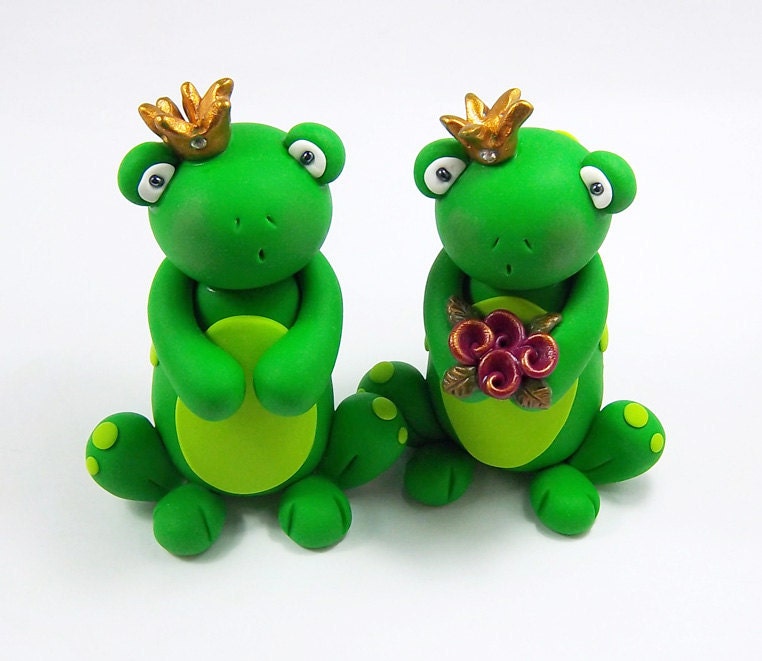 Frogs Couple, Custom Wedding Cake Topper, Personalized Figurines, Ready To Ship
