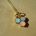 tri-colour honeycomb hexagons pendant 015 - necklace